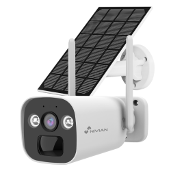 Caméra extérieure 4G, avec batterie et panneau solaire - Nivian