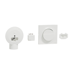 Odace sans fil sans pile - Kit actionneur DCL Ø 80 + inter + plaque - blanc
